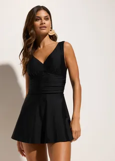 Sukienka kąpielowa ze skrzyżowanymi ramiączkami • czarny • sklep bonprix