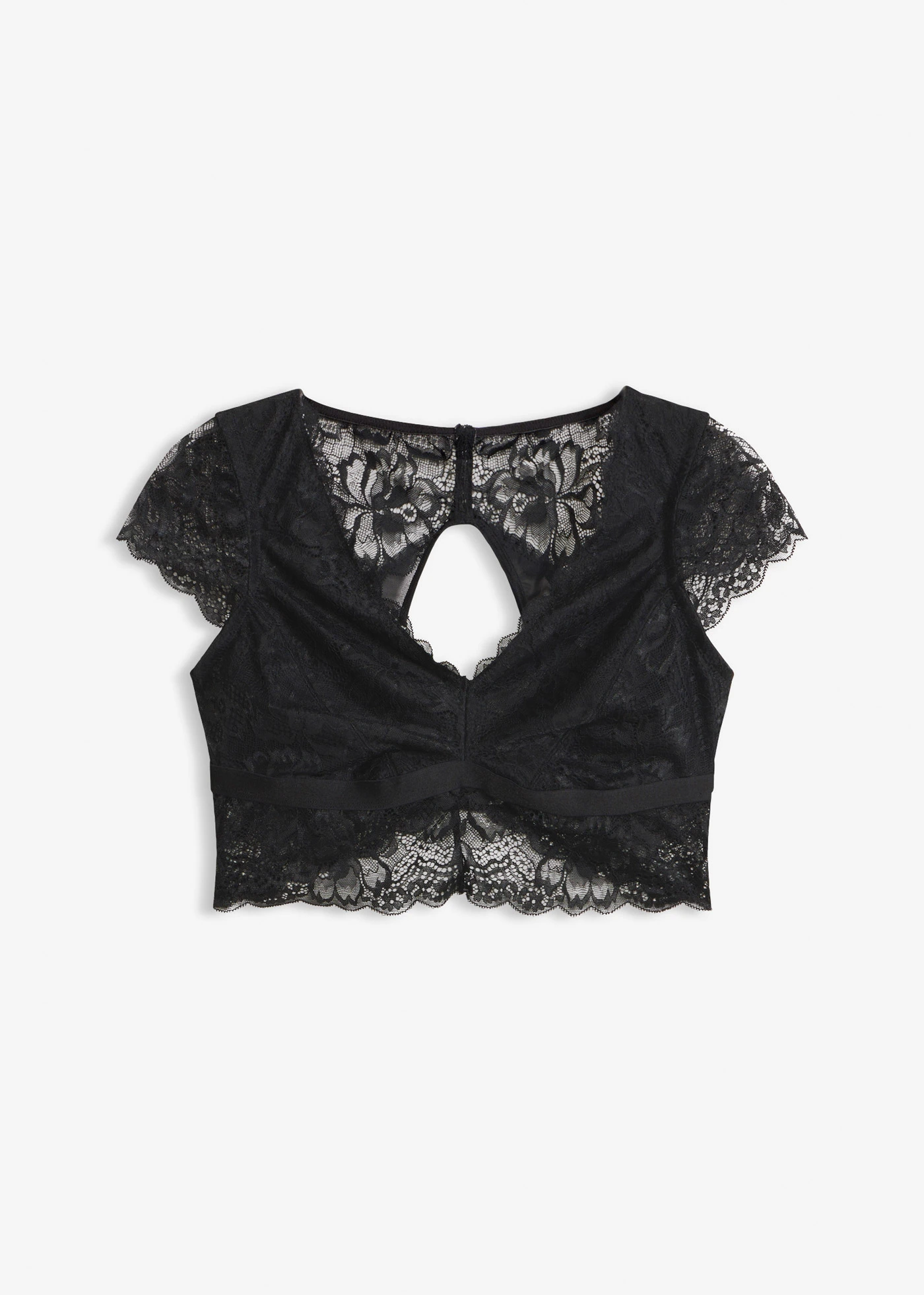 Bralette zonder beugels met gebloemd kant • zwart • bonprix online shop