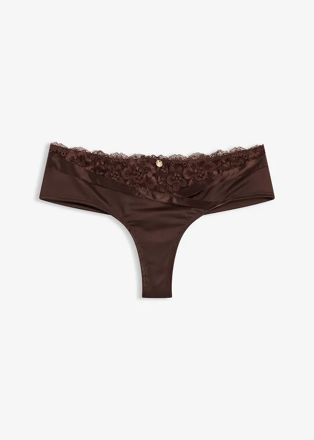 Chilot panty string cu spate fără cusături • maro închis • magazin bonprix