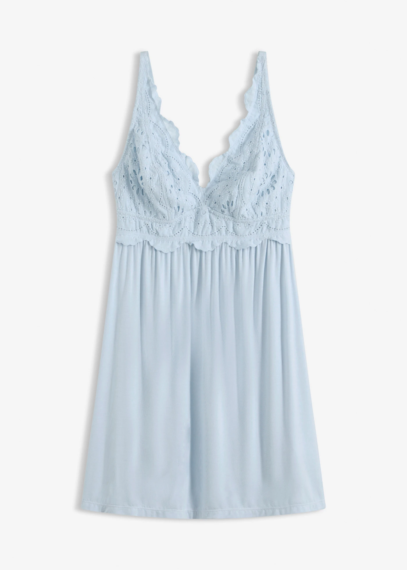 Nuisette en viscose avec broderies anglaises • bleu poudré • Boutique bonprix