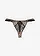 Tanga string met gedessineerd mesh, Kleur: zwart-mat beige zebraprint