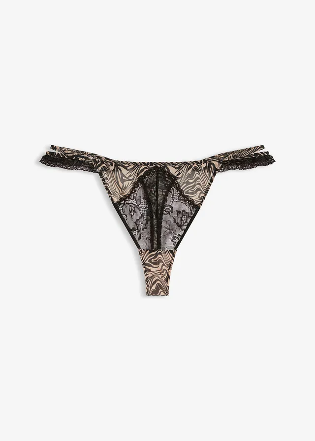 Tanga string met gedessineerd mesh