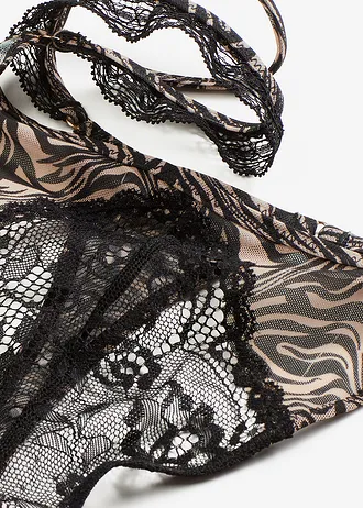 Tanga string en mesh imprimé • noir-beige mat zèbre • Boutique bonprix