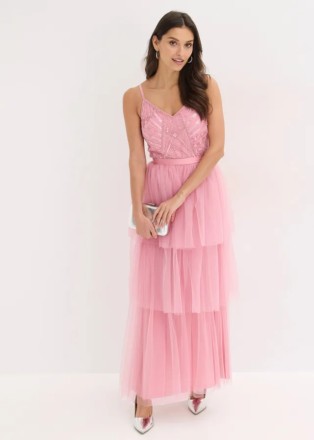 Robe de soirée avec haut en dentelle et jupe en tulle fin • orchidée fumé • product-page.page-title-suffix