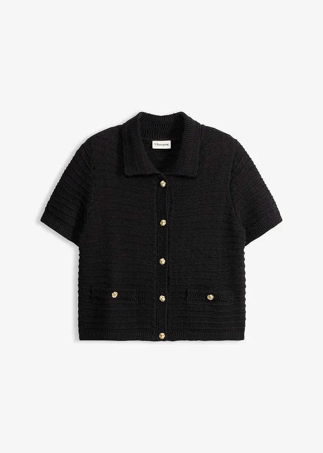 Vest met decoratieve knopen • zwart • bonprix online shop