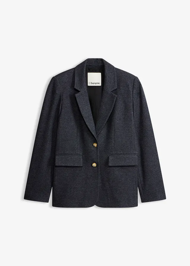 Stretch blazer met één rij knopen