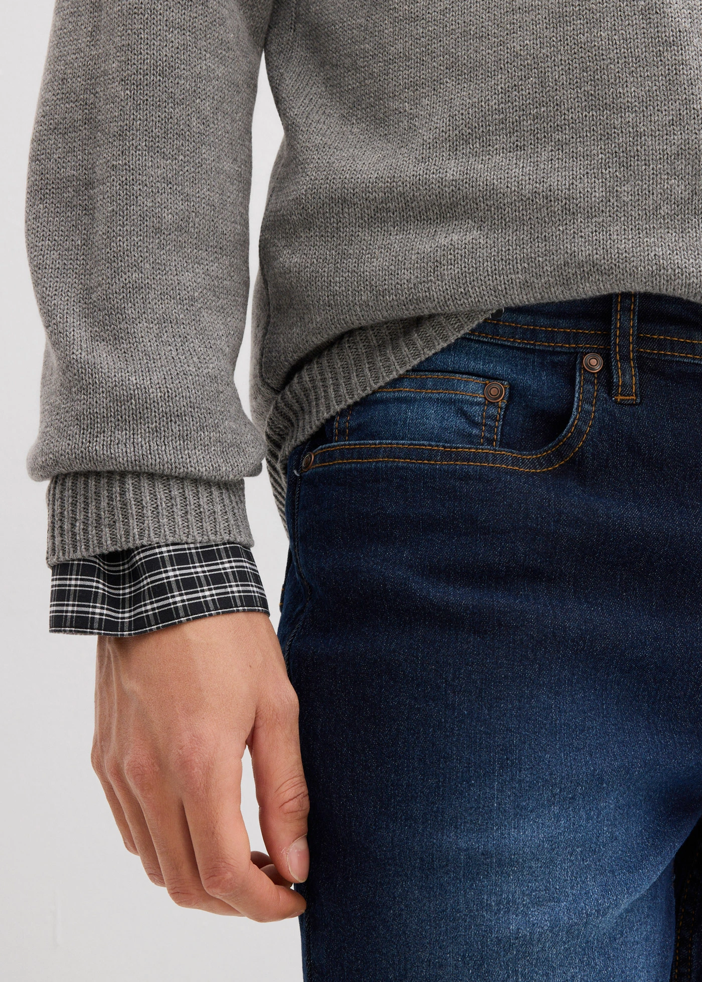 Blugi subțiri cu stretch (set/2 buc.), Regular Fit • albastru mediu denim + bleumarin denim • magazin bonprix