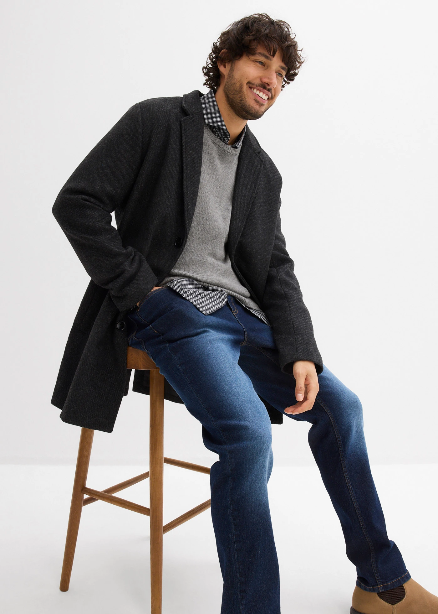 Lot de 2 jeans regular • bleu moyen denim + bleu foncé denim • Boutique bonprix