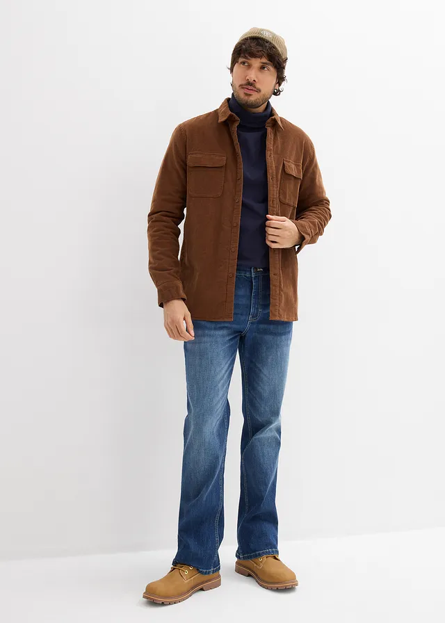 Jeansy regular fit, o kroju bootcut • niebieski denim • sklep bonprix