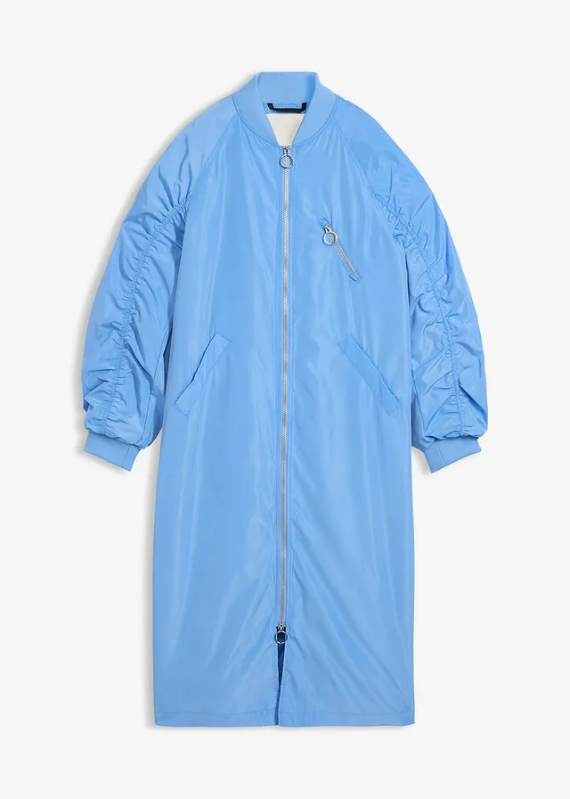 Palton tip bluzon cu guler tricotat