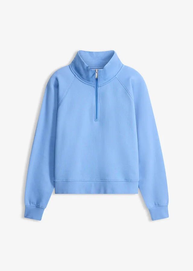 Sweater van biologisch katoen, Kleur: middenblauw