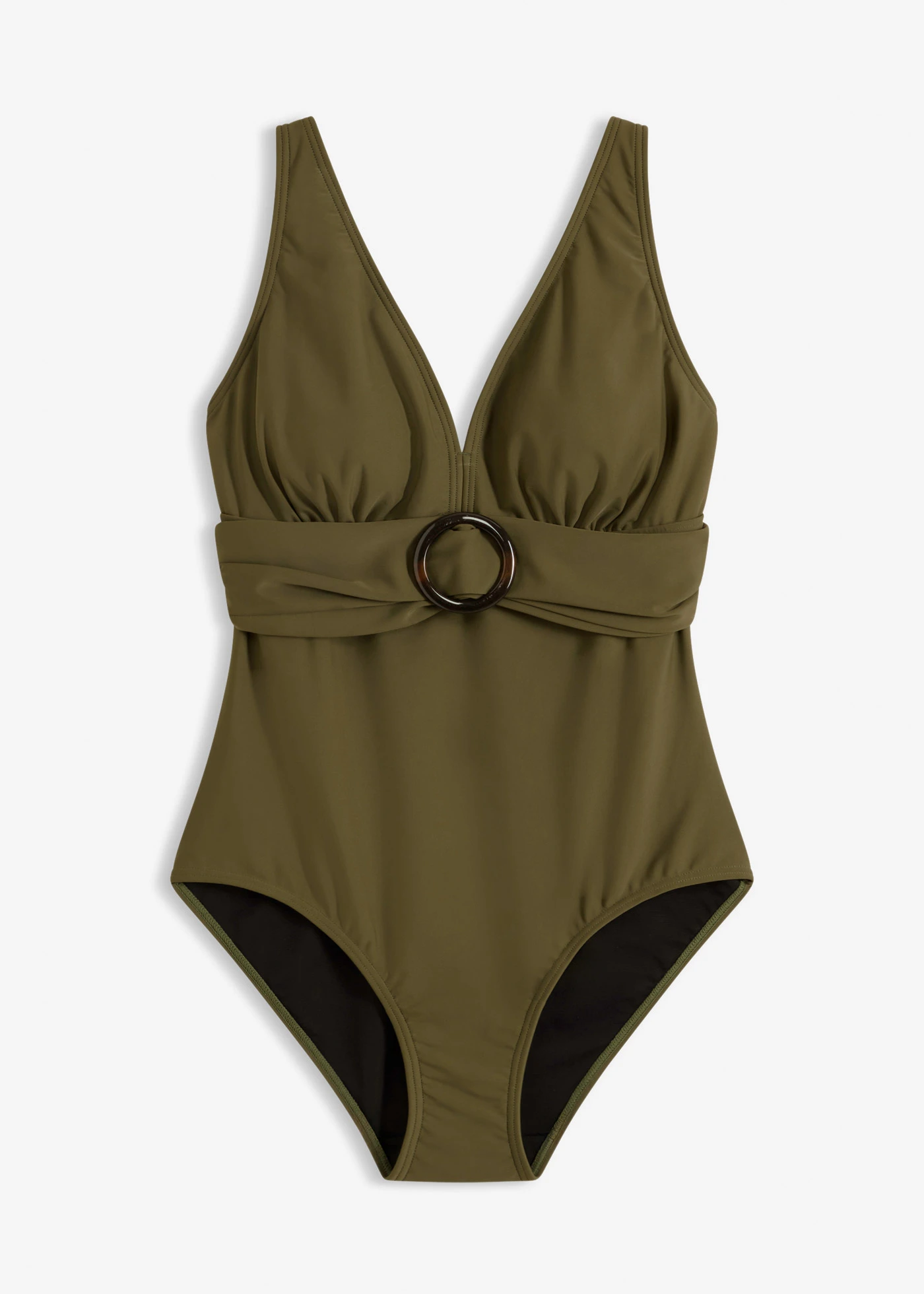 Maillot 1 pièce sculptant, maintien léger, encolure V • olive foncé • Boutique bonprix