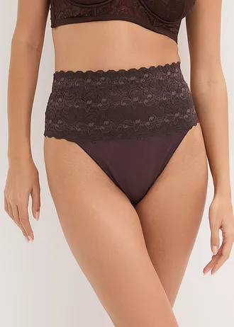 Corrigerende string (set van 2), medium corrigerend, Kleur: 2x donkerbruin