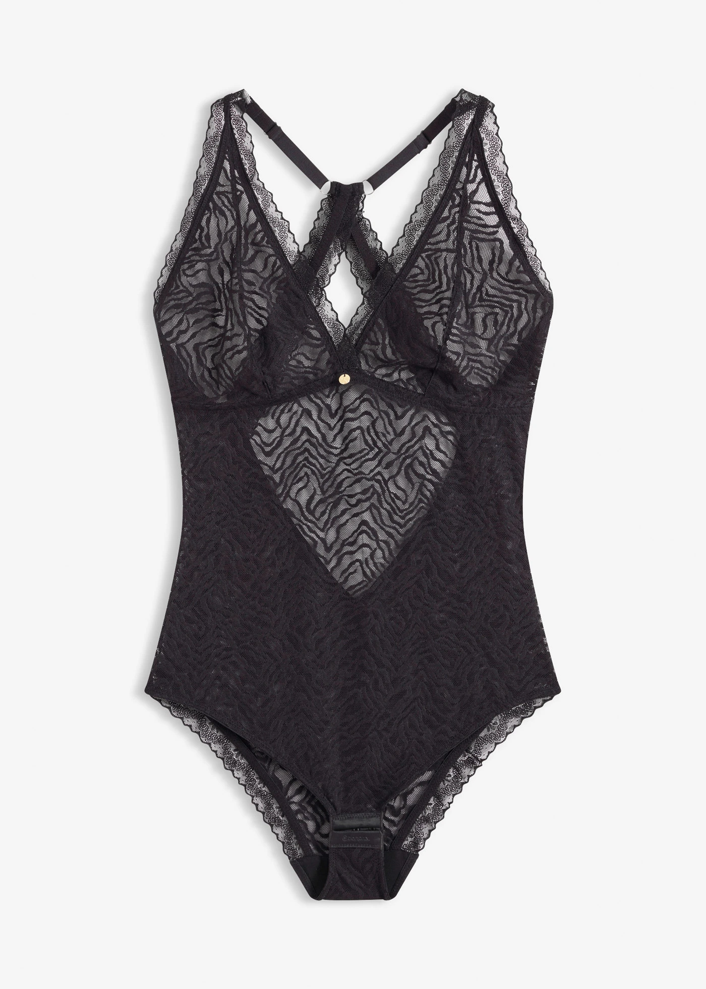 Body fără armătură cu dantelă fină • negru • magazin bonprix