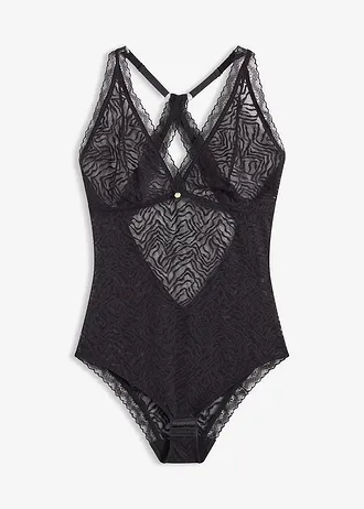 Body zonder beugels met fijn kant, Kleur: zwart