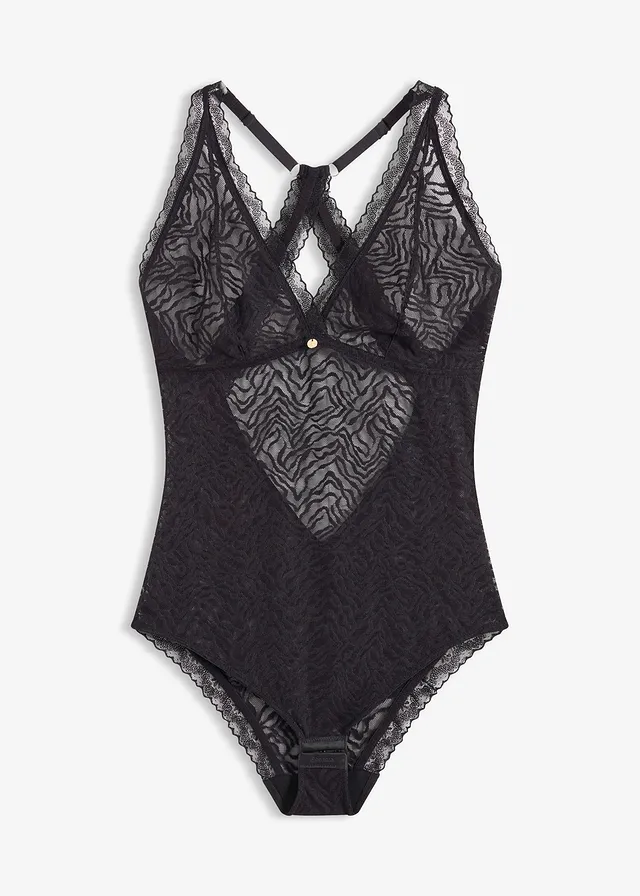 Body zonder beugels met fijn kant • zwart • bonprix online shop