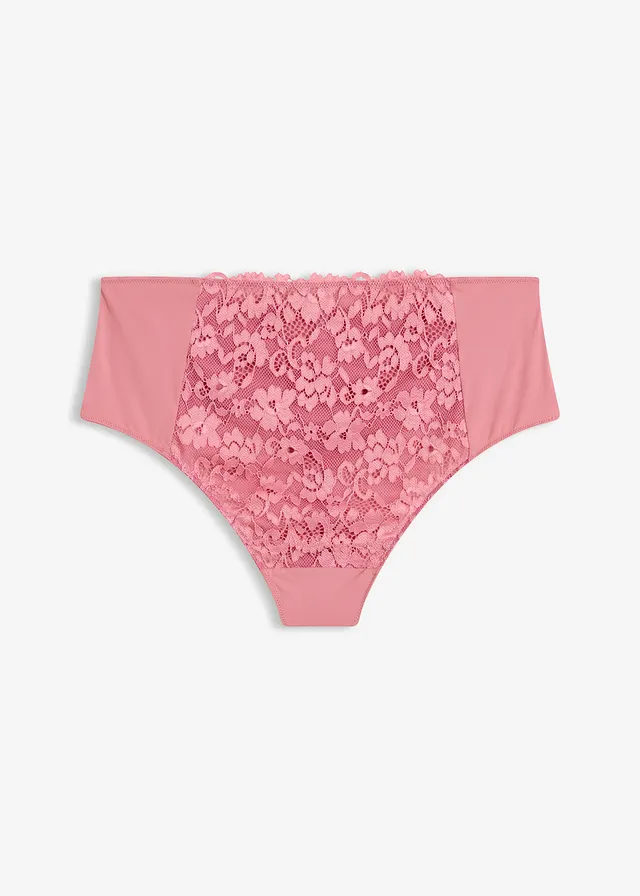 Taillestring met kant, Kleur: bessensorbet