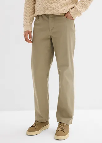 Strečové nohavice Relaxed Fit, komfortný pás, rovné • new khaki • obchod bonprix