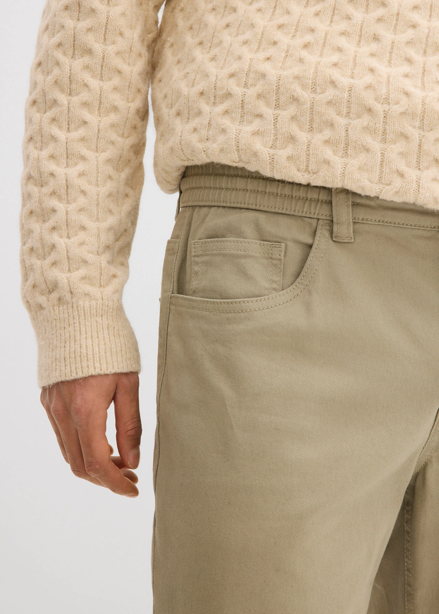 Strečové nohavice Relaxed Fit, komfortný pás, rovné • new khaki • obchod bonprix