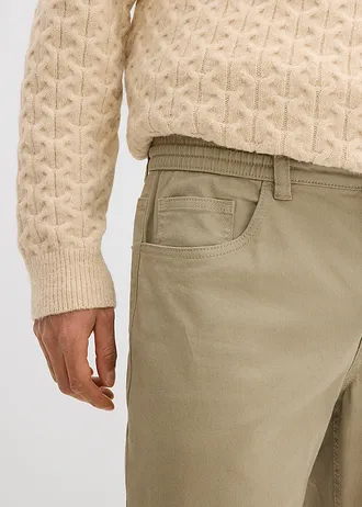 Pantaloni cu stretch Relaxed Fit cu talie elastică, straight • kaki new • magazin bonprix