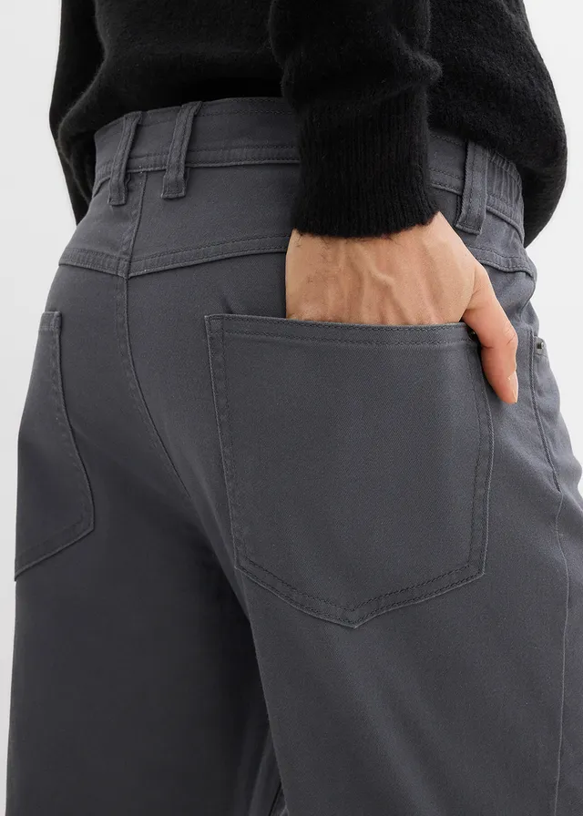 Classic fit stretchbroek met comfortabele tailleband, straight • donkergrijs • product-page.page-title-suffix