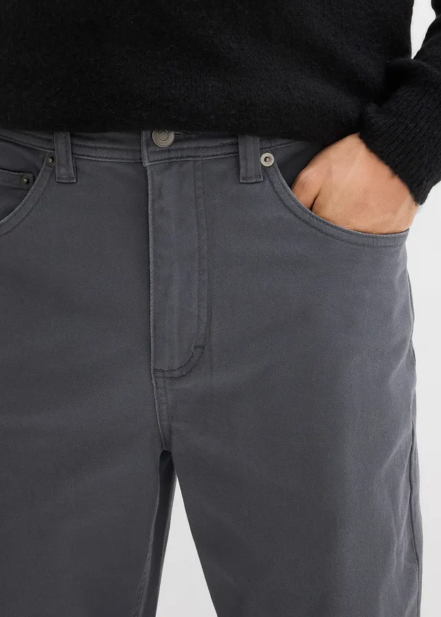 Strečové nohavice, Classic Fit, s komfortným pásom, rovné • tmavosivá • obchod bonprix