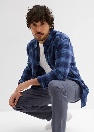 Pantaloni chino regular fit cu talie elastică și curea, straight • gri închis • magazin bonprix