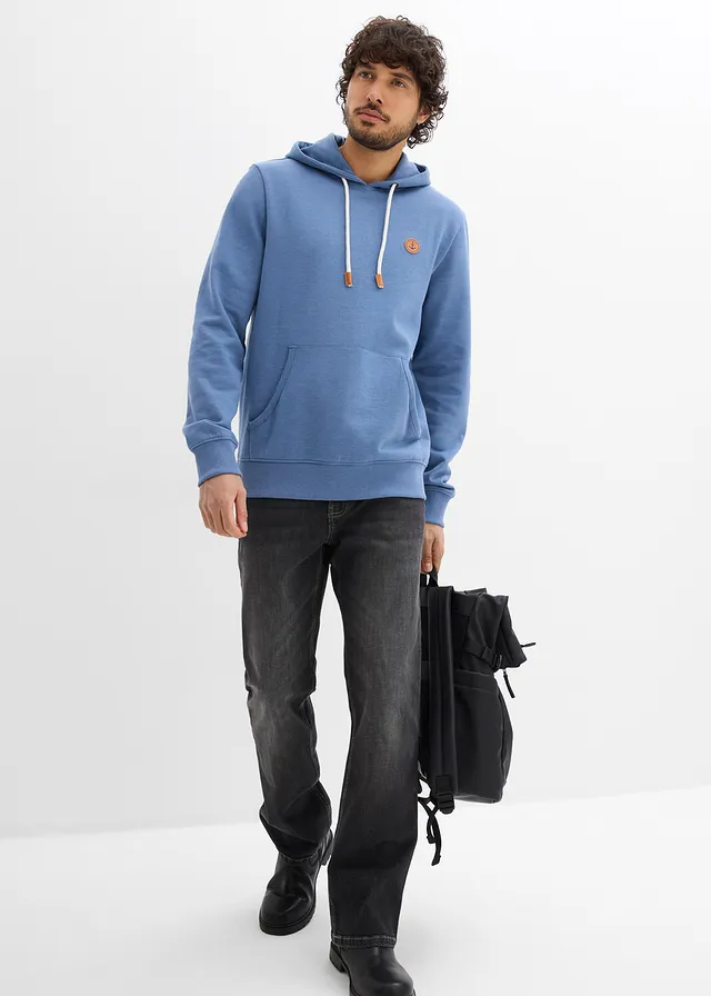 Hoodie, Kleur: jeansblauw gemêleerd