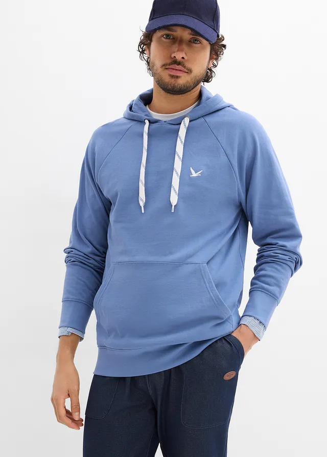 Hoodie van biologisch katoen, Kleur: jeansblauw