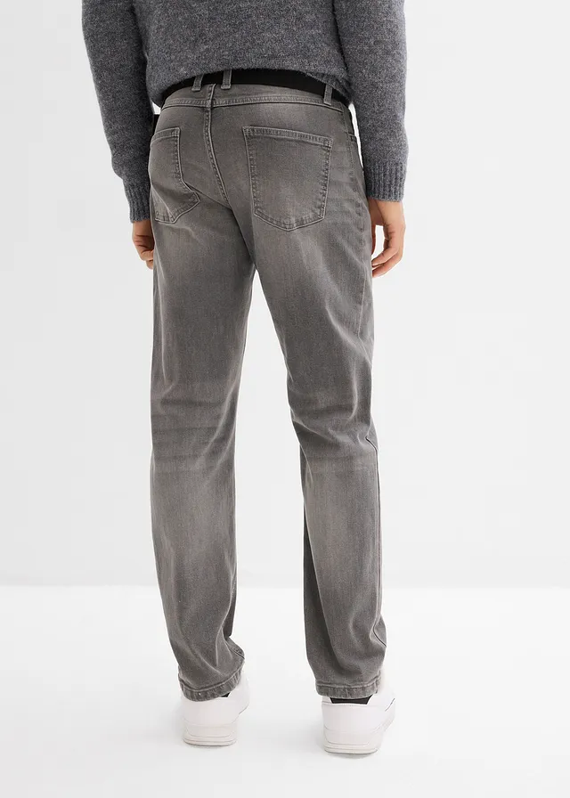 Jean extensible regular avec ceinture, droit • gris denim • product-page.page-title-suffix