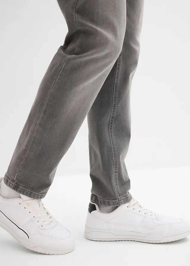 Jean extensible regular avec ceinture, droit • gris denim • product-page.page-title-suffix