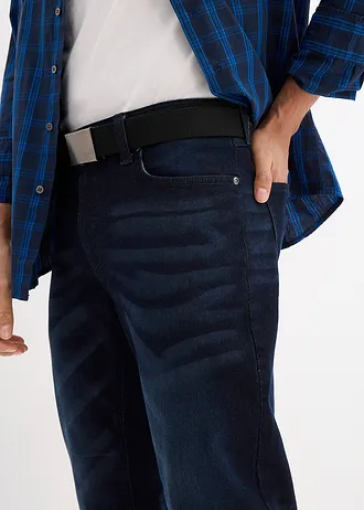Regular fit jeans met riem, straight • donkerblauw denim • bonprix online shop