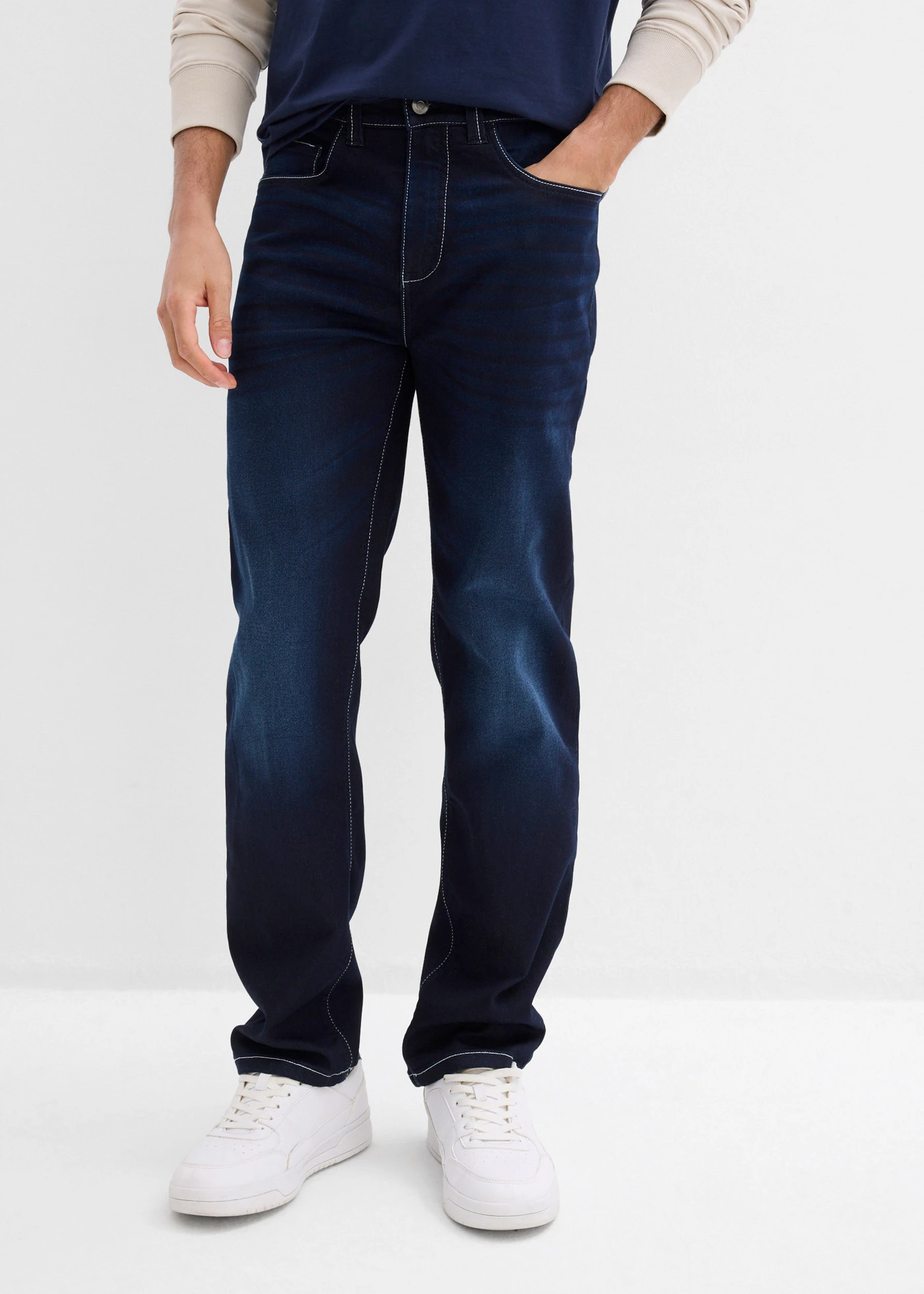 Classic fit jeans joggingbroek, straight • donkerblauw denim • bonprix online shop