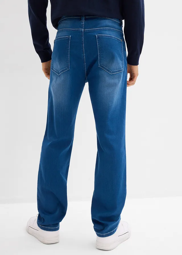 Classic fit jeans joggingbroek, straight, Kleur: blauw denim