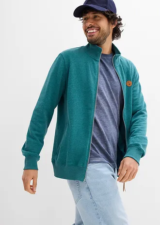 Bluză cu mâneci lungi din bumbac organic (2 buc./set) • bleumarin+gri-verde • magazin bonprix