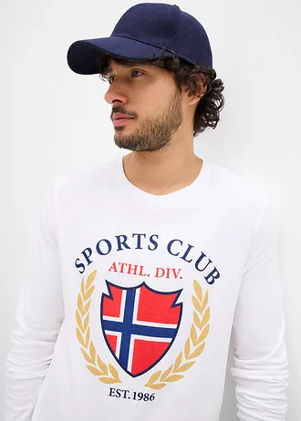 Longsleeve van puur katoen • wit met print • bonprix online shop