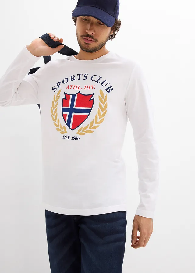T-shirt manches longues 100% coton • blanc imprimé • product-page.page-title-suffix