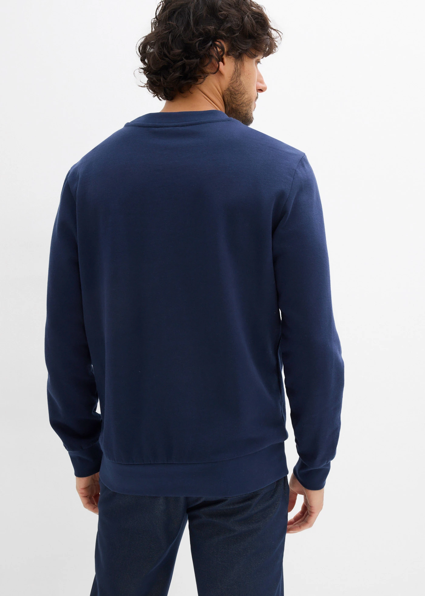 Sweater van puur katoen • donkerblauw met print • bonprix online shop