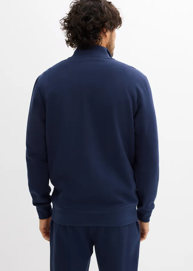 Sweat-shirt 100% coton, Couleur: bleu foncé imprimé