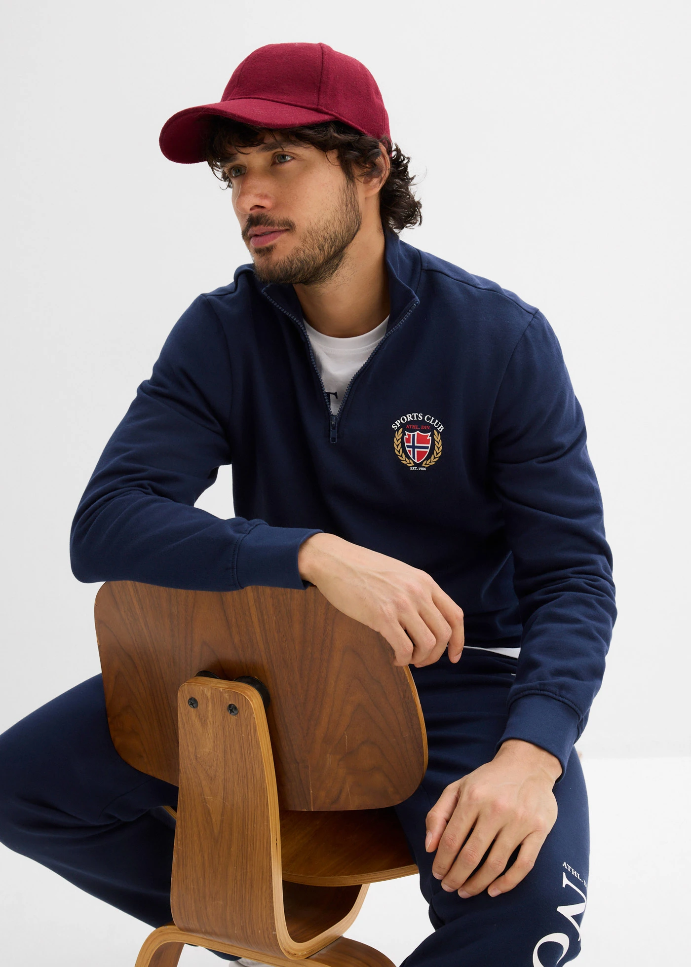 Sweat-shirt 100% coton • bleu foncé imprimé • Boutique bonprix