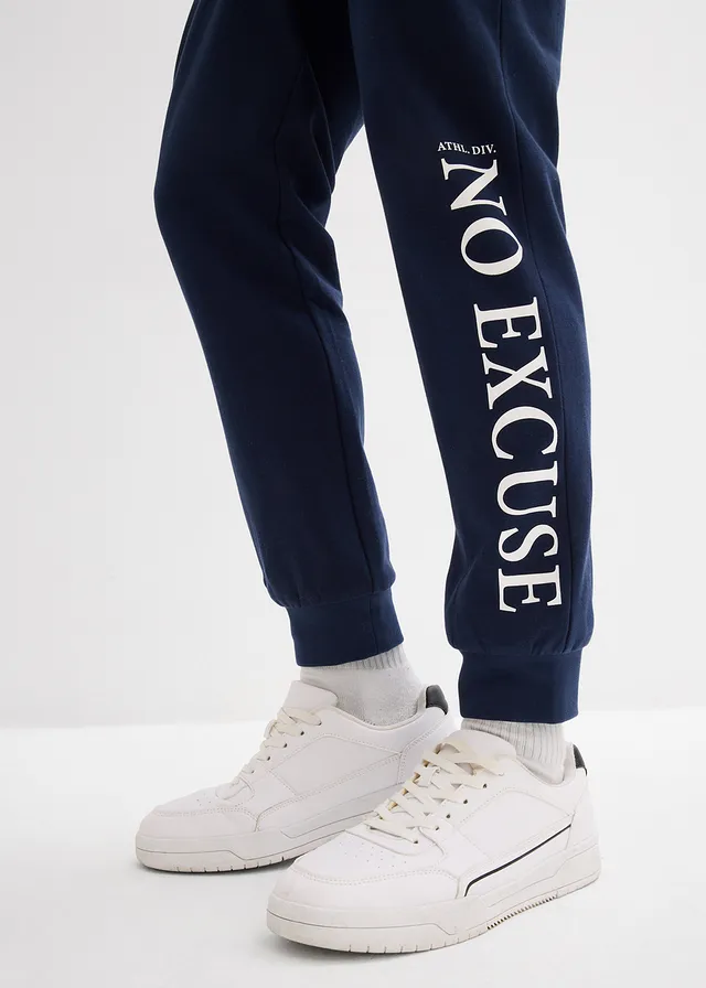 Joggingbroek van katoen • donkerblauw met print • product-page.page-title-suffix