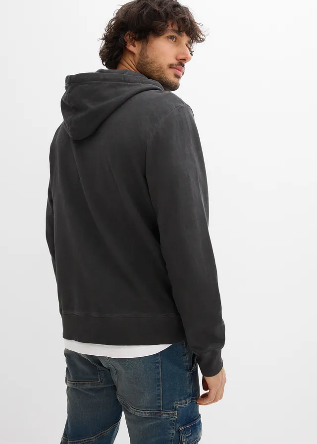 Sweat zippé à capuche, aspect délavé • noir used • product-page.page-title-suffix