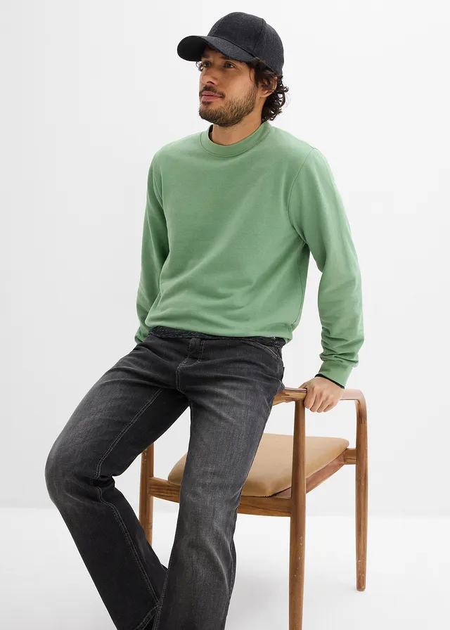 Jeansy regular fit, o kroju bootcut • czarny denim • sklep bonprix
