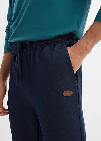 Joggingbroek in denimlook • donkerblauw • bonprix online shop