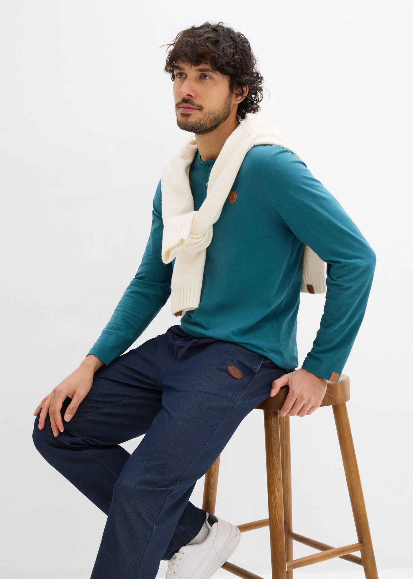 Joggingové tepláky, denim vzhľad • tmavomodrá • obchod bonprix