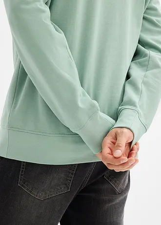 Sweater van biologisch katoen met knoopsluiting • pastelgroen • bonprix online shop