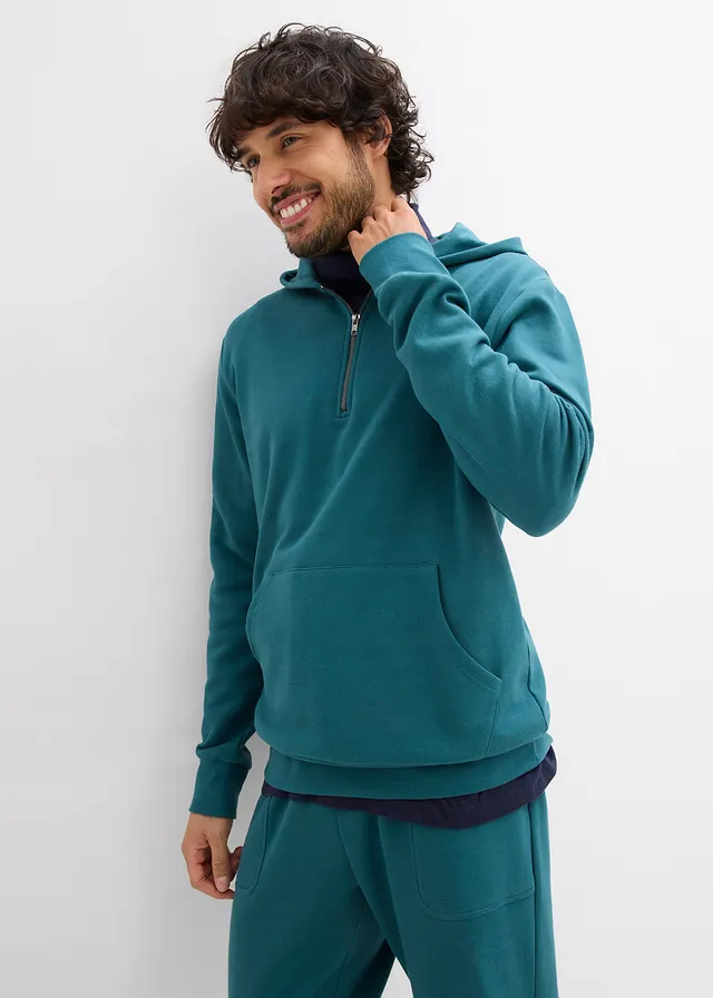 Hoodie van biologisch katoen met ritssluiting