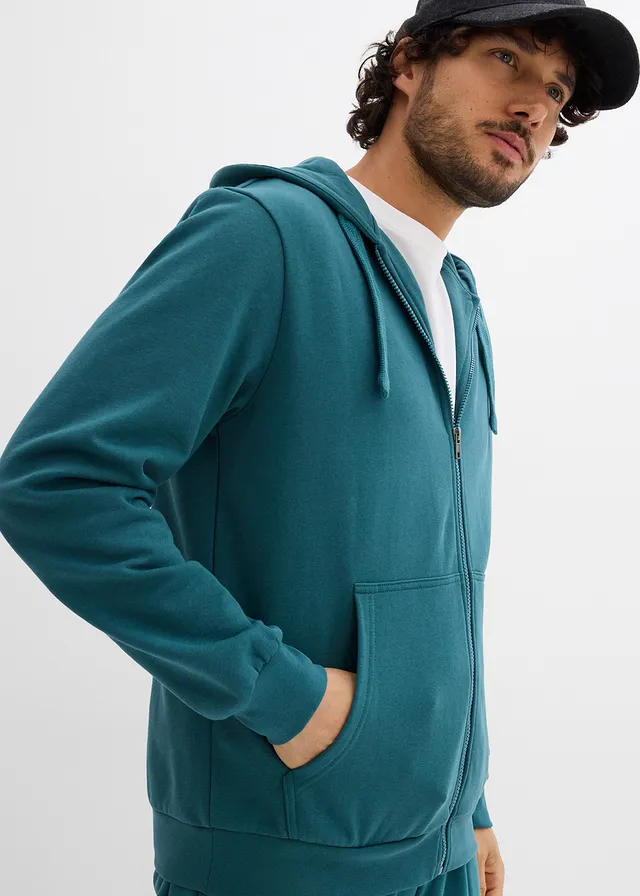 Hanorac casual cu glugă și fermoar • verde-piper • magazin bonprix