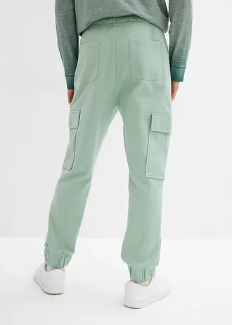 Joggingbroek met cargozakken, loose fit, Kleur: pastelgroen