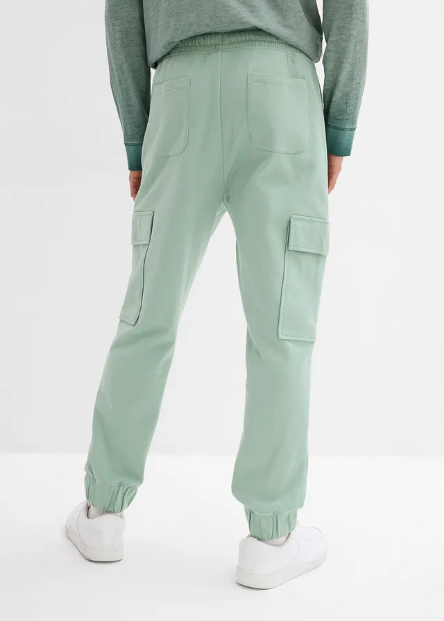 Pantalon de jogging avec poches cargo, loose, Couleur: vert pastel